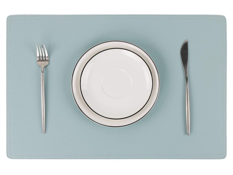 Jovono Faux Leather Placemats, PU Table Mats, Set of 4, Waterproof, Stain Resistant, Heat Resistant, Non-Slip Easy to Clean for Kitchen Dining Table,Conference Table C Teal Blue - Image 5